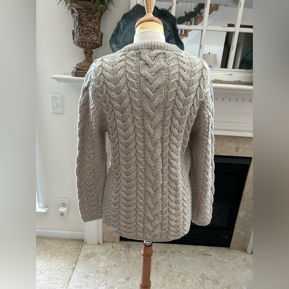 Aran Sweater Market Cable Knit Wool Sweater - Picture 4 of 8